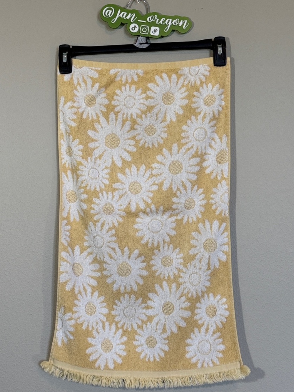 Yellow Daisy Cotton Blend Towel - Deborah Connolly